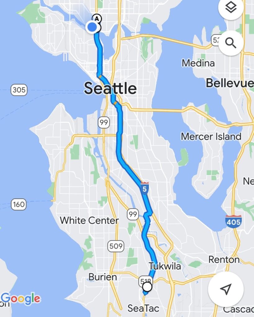 Pacific Coast Road Trip - Day 1: Sea-Tac WA to Seattle WA