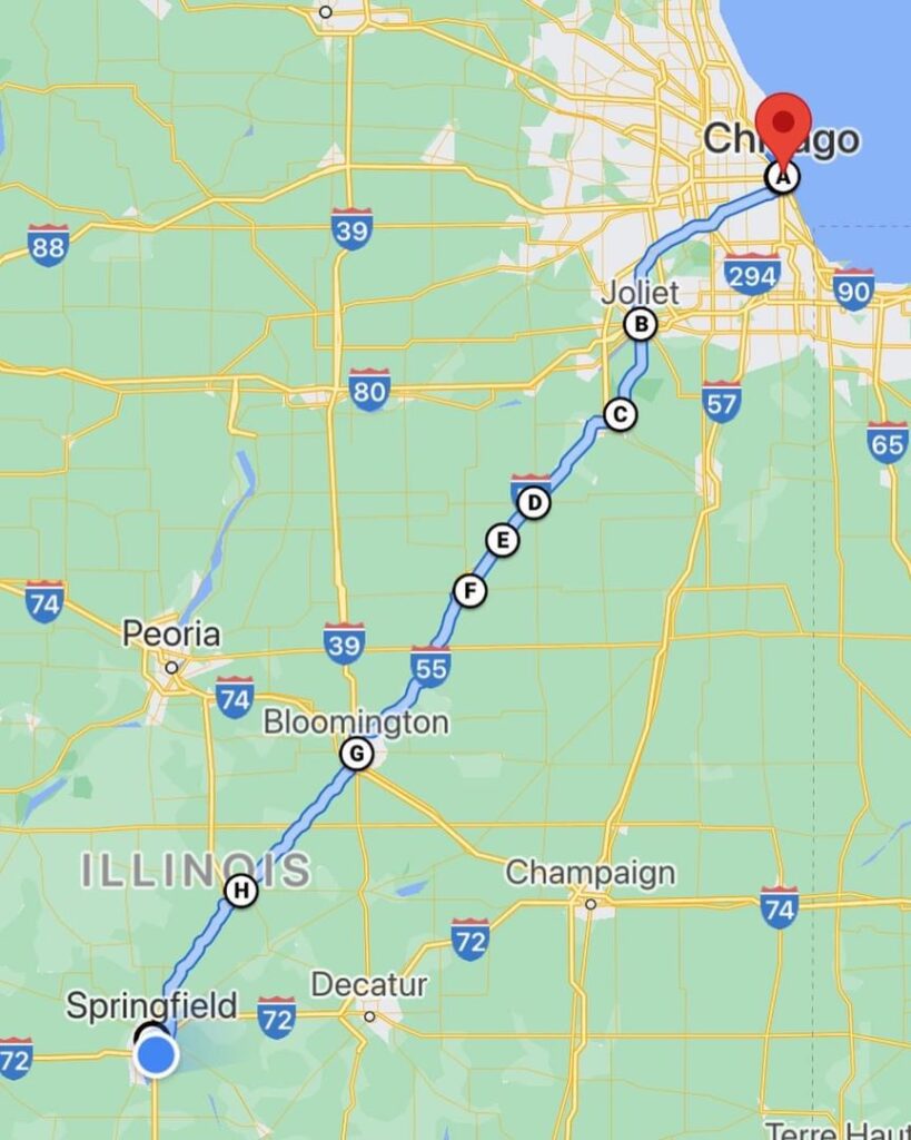 Route 66: Day 1 Chicago IL to Springfield IL