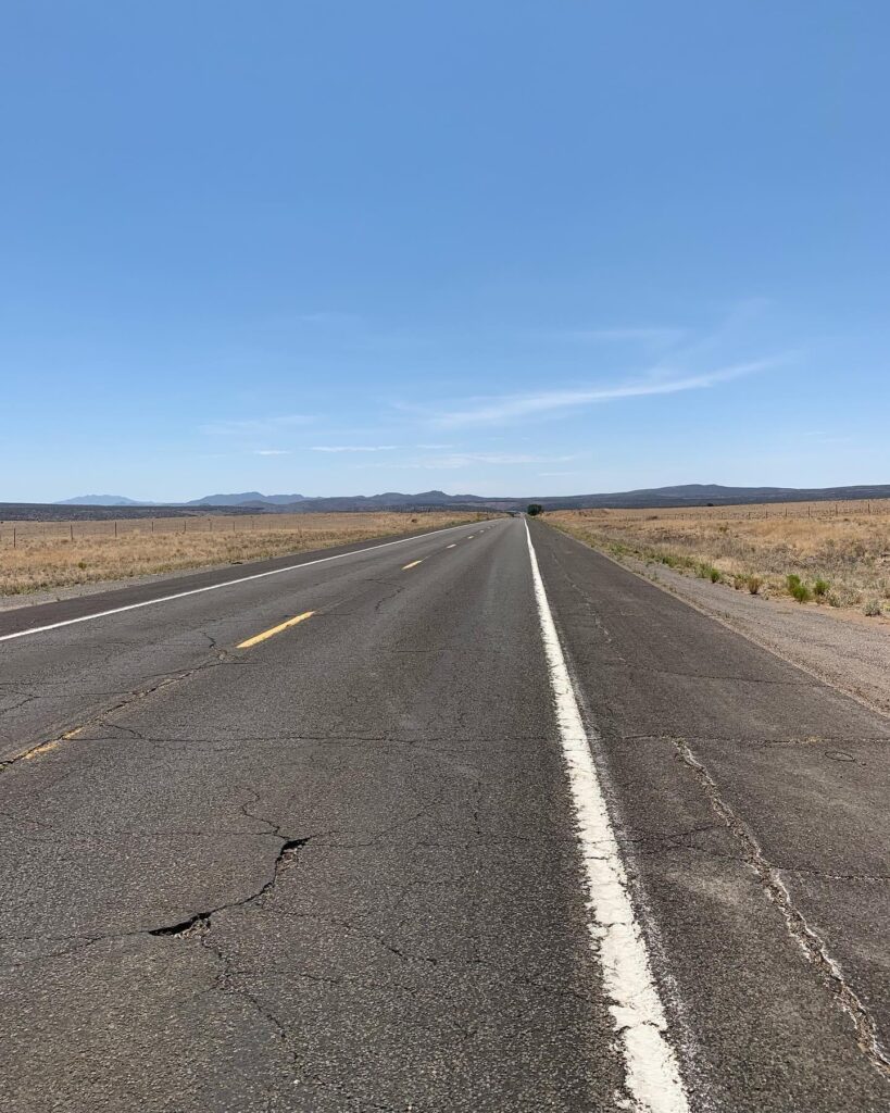 Route 66: Sedona to Kingman. Long empty roads