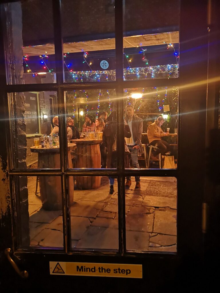 The beer garden of a pub in Shoreditch