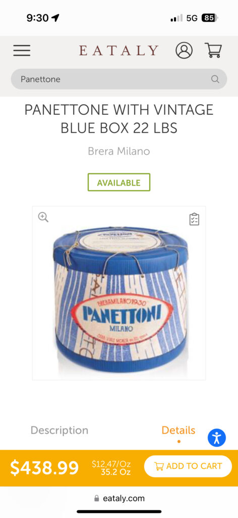 Expensive Panettone in USA