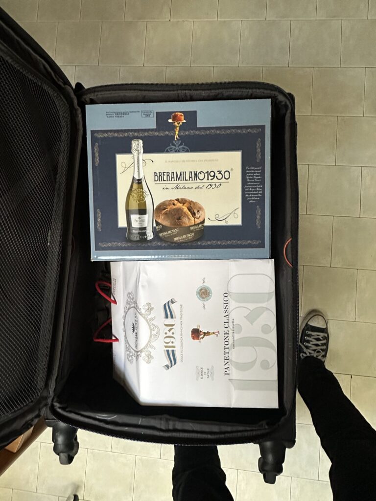 Panettone in a suitcase